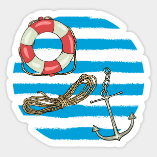 Navy pattern - Anchor, life buoys Sticker